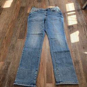 Judy Blue Straight Fit Jeans Women 16W Blue Sherpa Lined Bottom JB88890 MD-CO